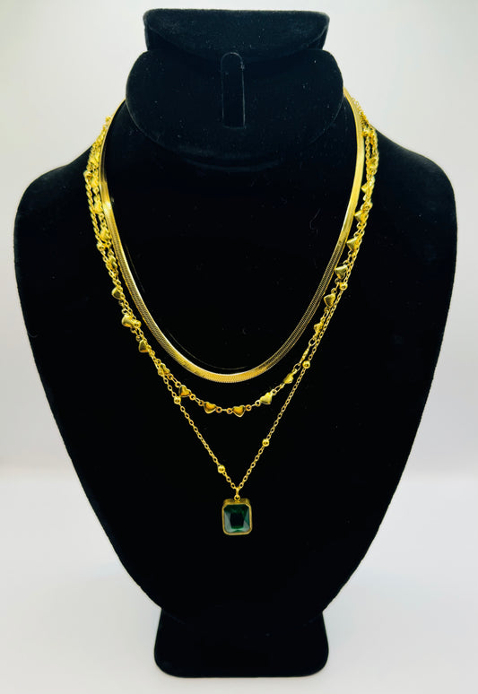 COLLAR TRIPLE CADENA ACERO INOXIDABLE.